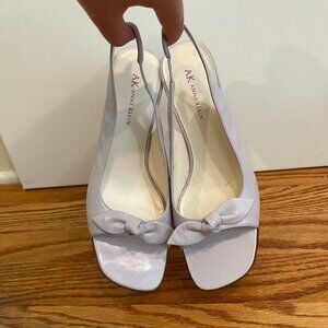 Light purple Leather Bow Heels